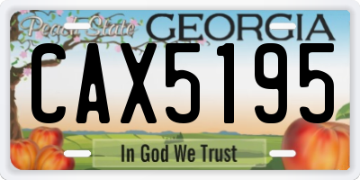 GA license plate CAX5195