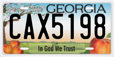 GA license plate CAX5198