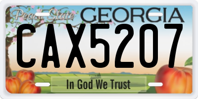 GA license plate CAX5207