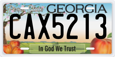 GA license plate CAX5213