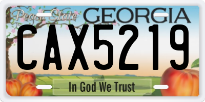 GA license plate CAX5219