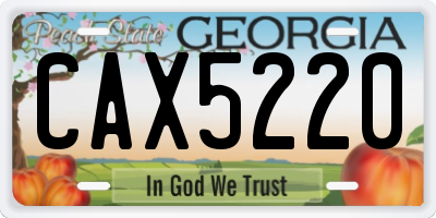 GA license plate CAX5220