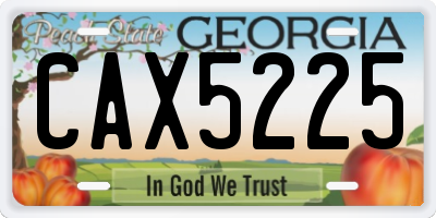 GA license plate CAX5225
