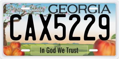 GA license plate CAX5229