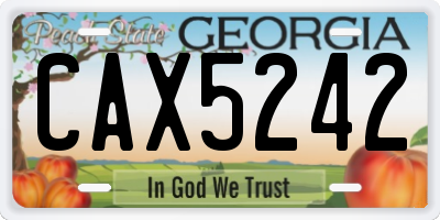 GA license plate CAX5242