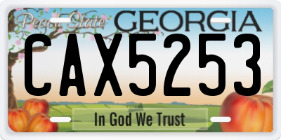 GA license plate CAX5253