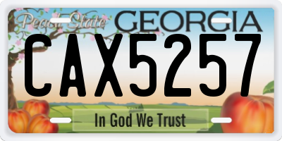 GA license plate CAX5257