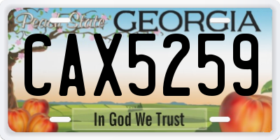 GA license plate CAX5259