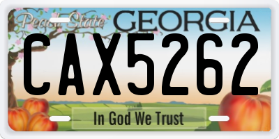 GA license plate CAX5262