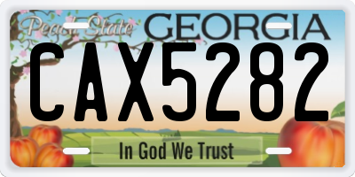 GA license plate CAX5282