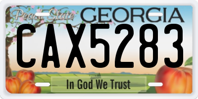 GA license plate CAX5283