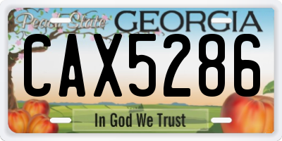 GA license plate CAX5286