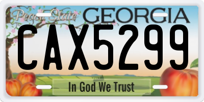 GA license plate CAX5299