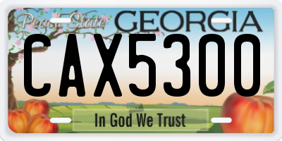 GA license plate CAX5300