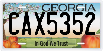 GA license plate CAX5352