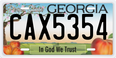 GA license plate CAX5354