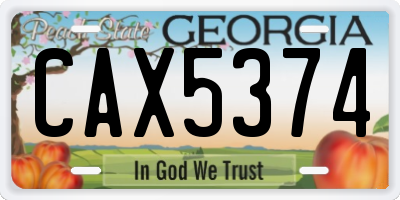 GA license plate CAX5374