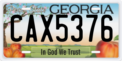 GA license plate CAX5376