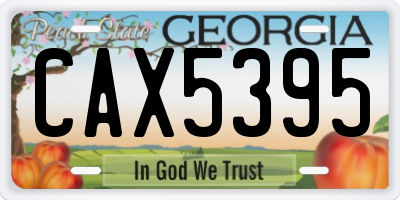 GA license plate CAX5395