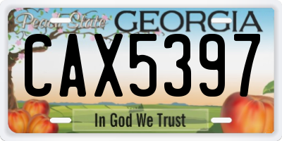 GA license plate CAX5397