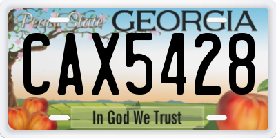 GA license plate CAX5428