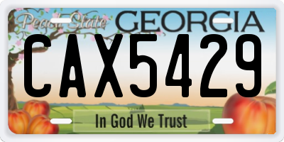 GA license plate CAX5429