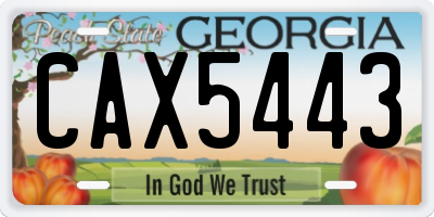 GA license plate CAX5443