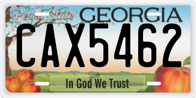 GA license plate CAX5462
