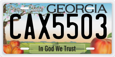 GA license plate CAX5503