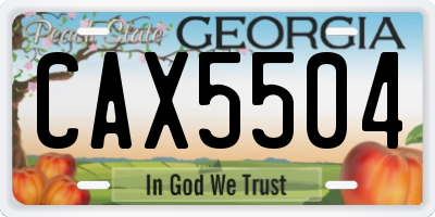 GA license plate CAX5504