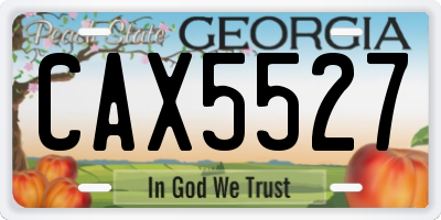 GA license plate CAX5527
