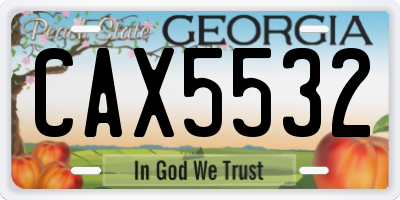 GA license plate CAX5532