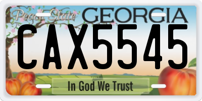 GA license plate CAX5545