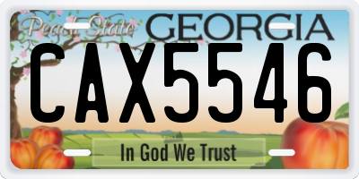 GA license plate CAX5546