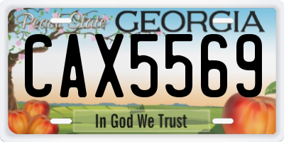 GA license plate CAX5569