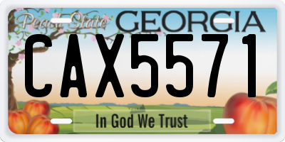 GA license plate CAX5571