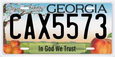 GA license plate CAX5573