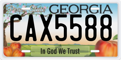 GA license plate CAX5588
