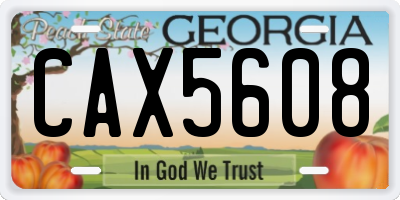 GA license plate CAX5608