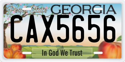 GA license plate CAX5656