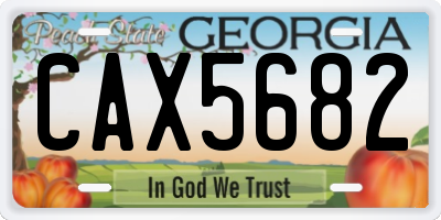 GA license plate CAX5682