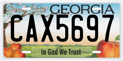 GA license plate CAX5697