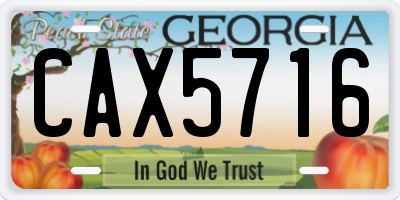 GA license plate CAX5716