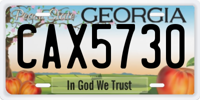 GA license plate CAX5730