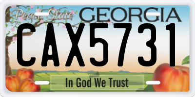 GA license plate CAX5731