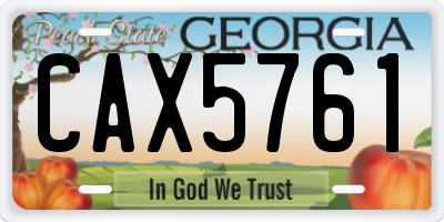 GA license plate CAX5761