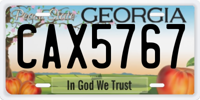 GA license plate CAX5767
