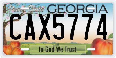 GA license plate CAX5774