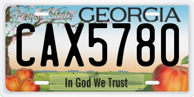 GA license plate CAX5780