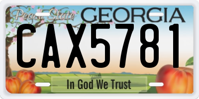 GA license plate CAX5781